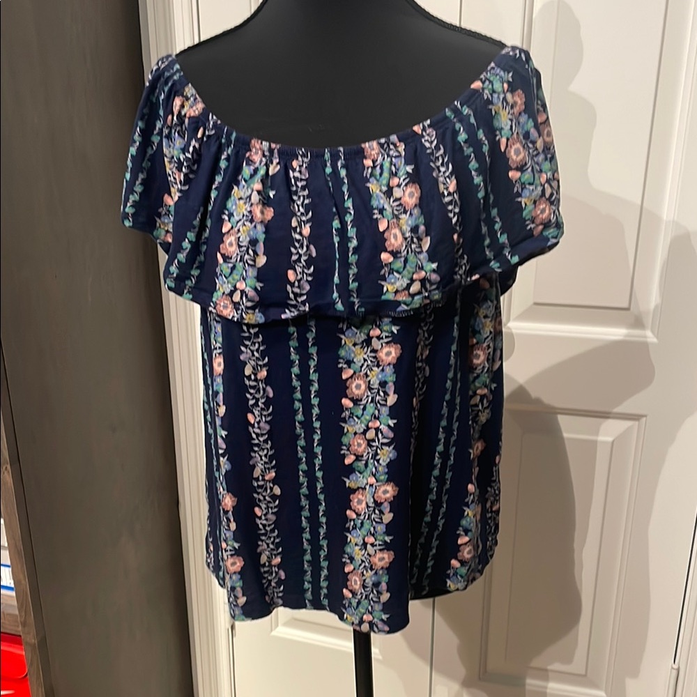 Old Navy Blue Ruffled Blouse (B)